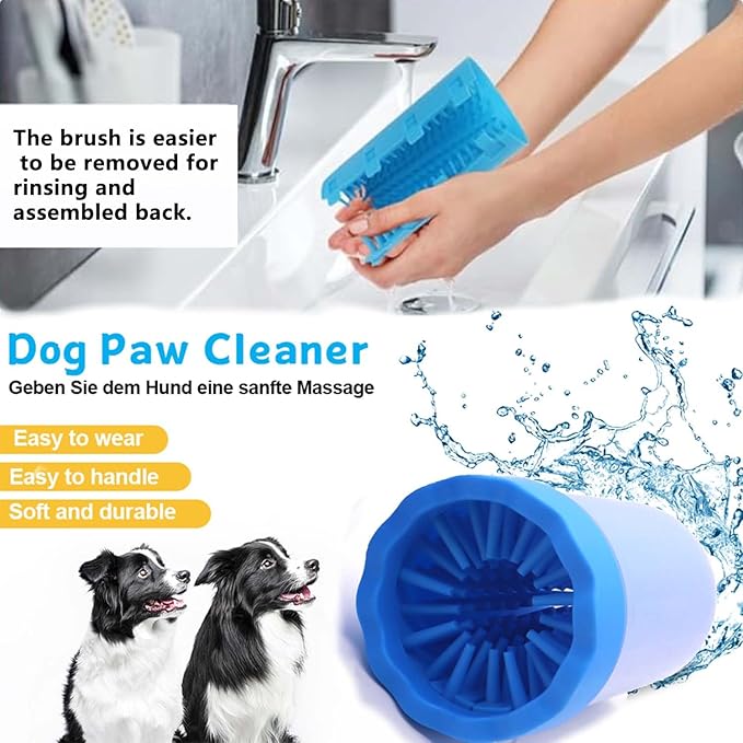 Dog Paw Cleaner,Paw Cleaner for Dog,Pets Foot wash Cup-Dog wash paw Cup-Pet Foot Cleaner for Small Medium Breed Dogs/Cats Pet Clean Paws Miracle Tool(with 1 Towel& 1Brush)
