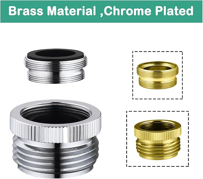 Faucet Adapter with Aerator, Sink Faucet to Garden Hose Adapter, Faucet Adapter to Garden Hose for Kitchen and Bathroom, 3/4" GHT Thread Chrome