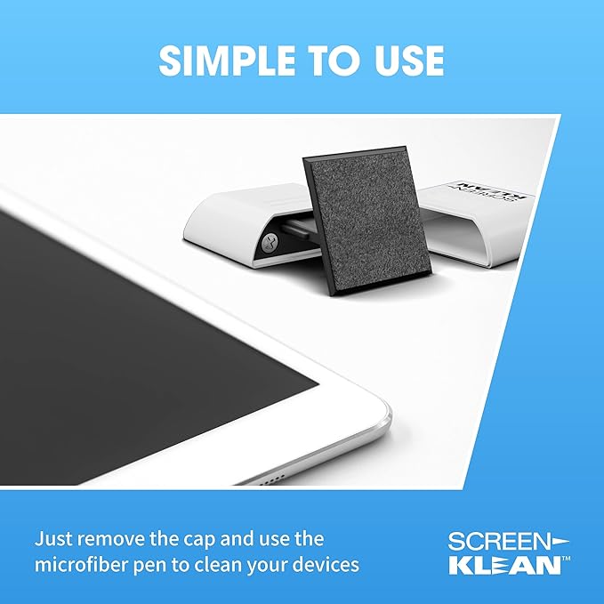 CarbonKlean ScreenKlean Tablet Screen Cleaner - Compatible with iPad, Android & Amazon Tablet - with Carbon Microfiber Tech - Injected White - 1 Count (Pack of 1)