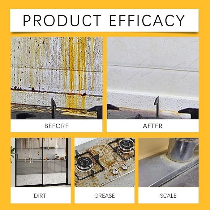 Heavy Oil Stain Cleaner, Multi-Purpose Power Clean Spray, Suitable for kitchen stoves, walls, electric appliances, kitchen utensils, coffee machines and other items (6.76fl oz)