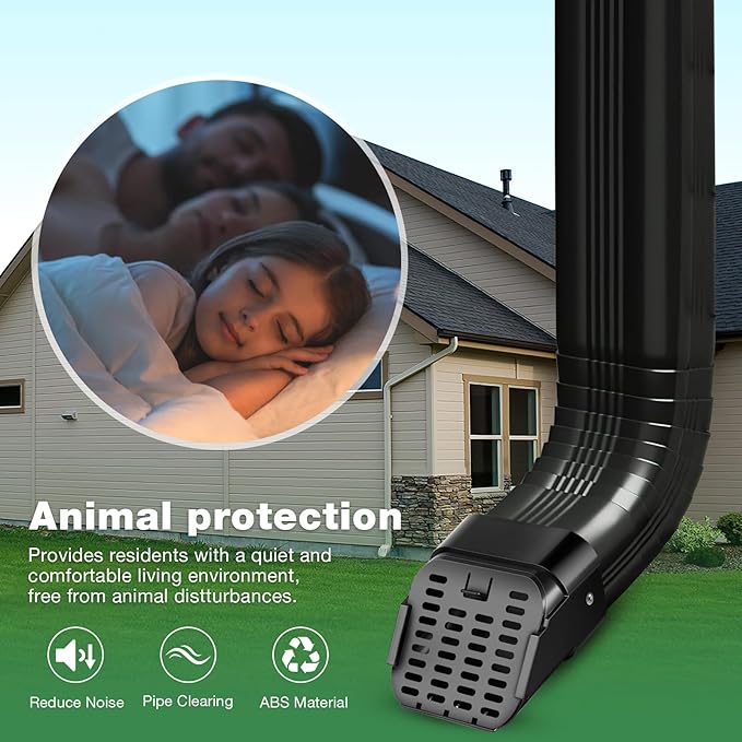 2"x3" Type-A Gutter Downspout Extensions Gutter Downspouts Downspout Diverter Outlet Filter and Leaf Guard for Bottom of Downspouts Extender