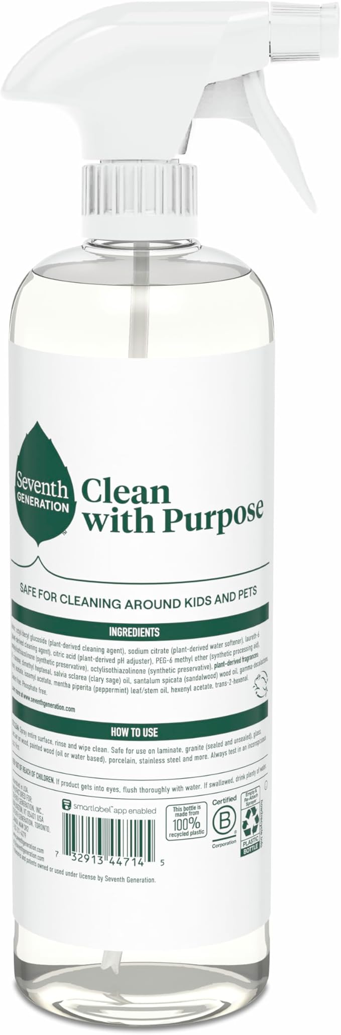 Seventh Generation All Purpose Cleaner, Degreasing Formula, Fresh Morning Meadow Scent, 23 oz (Pack of 8)
