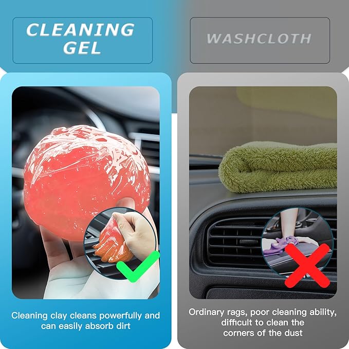 Car Cleaning Gel,Reusable Car Cleaning Putty for Interior Detailing, Car Cleaning Supplies, Auto Detailing Tools, Car Slime for Dust Removal, Car Accessories Interior, Car Cleaning Kit(Orange, 0.8 OZ)