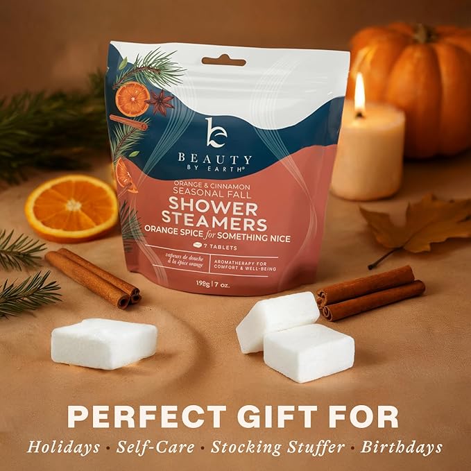Shower Steamers Aromatherapy - USA Made with Natural Ingredients, Valentines Day Gifts, Large Shower Tablets with Orange & Fir Essential Oil, Relaxation Gifts for Women & Men, Self Care Spa Day Gifts