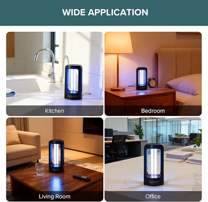 SANSI UV Sanitizer Light, 18W Ultraviolet Sanitizer, Portable 254nm Wavelength UVC Cleaning Lamp with 3-Level Timer and Remote Control, 99.99% UV Light Ozone Free for Whole Room
