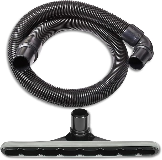 Static-Dissipating Vacuum Hose & Scallop Face Floor Tool Kit Fits 1-1/2” Backpack Vacuums with S-Wand Compatible with ProTeam, GV, Sanitaire, Carpet Pro (Color is Gray Or Black)