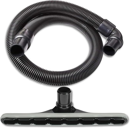 Static-Dissipating Vacuum Hose & Scallop Face Floor Tool Kit Fits 1-1/2” Backpack Vacuums with S-Wand Compatible with ProTeam, GV, Sanitaire, Carpet Pro (Color is Gray Or Black)