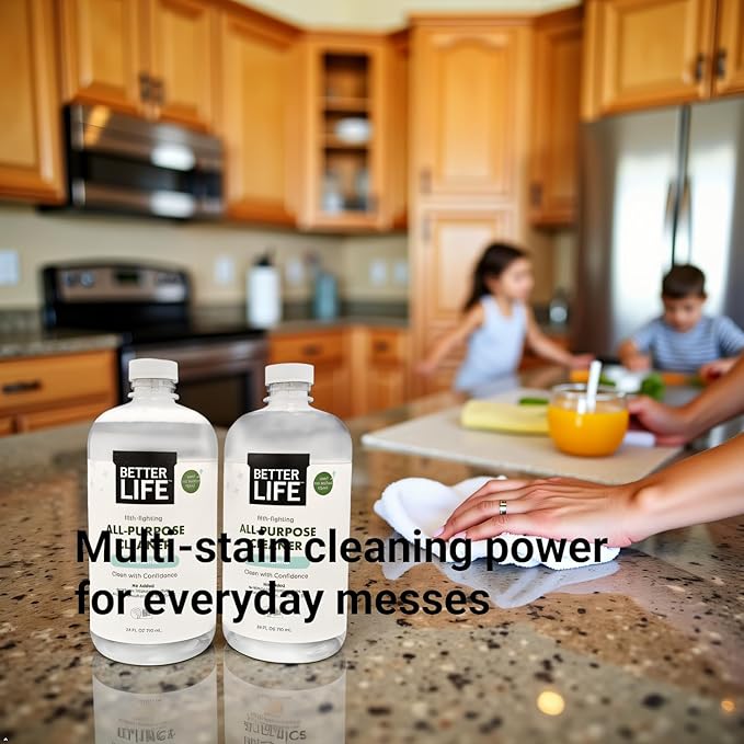 Better Life All Purpose Cleaner - Multipurpose Home and Kitchen Cleaning Spray for Glass, Countertops, Appliances, Upholstery & More - Multi-surface Spray Cleaner - 24oz (Pack of 2) Unscented
