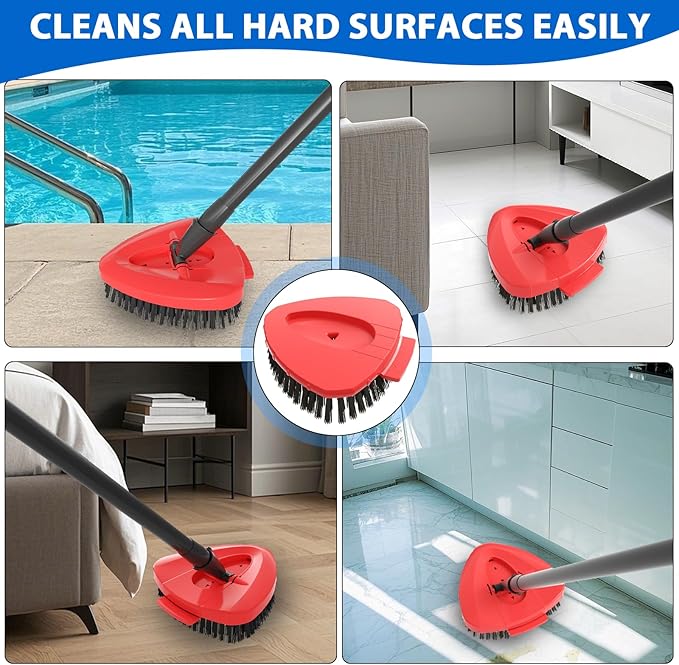 2 Pack Upgraded Spin Mop Replacement Scrub Brush Heads Compatible with Ocedar EasyWring 1 Tank,Full Bristle Scrubber Replace Great for Kitchen, Bathroom, Pools,Deck Hard Floor Cleaning