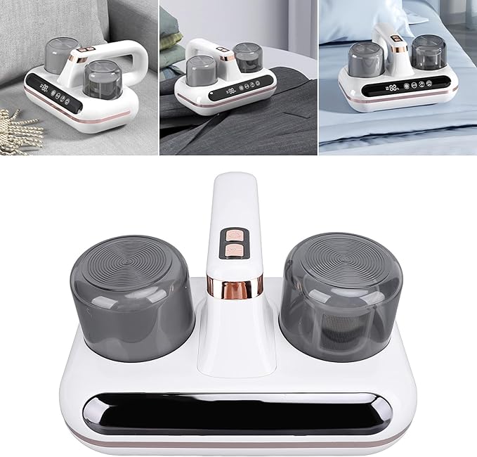Mattress Vacuum Cleaner, Handheld Bed Vacuum Cleaner 16Kpa Suction Low Noise with 4 Filter, Cordless Handheld Bed Vacuums Effectively Clean Up Bed, Pillows, Sofas, Carpets