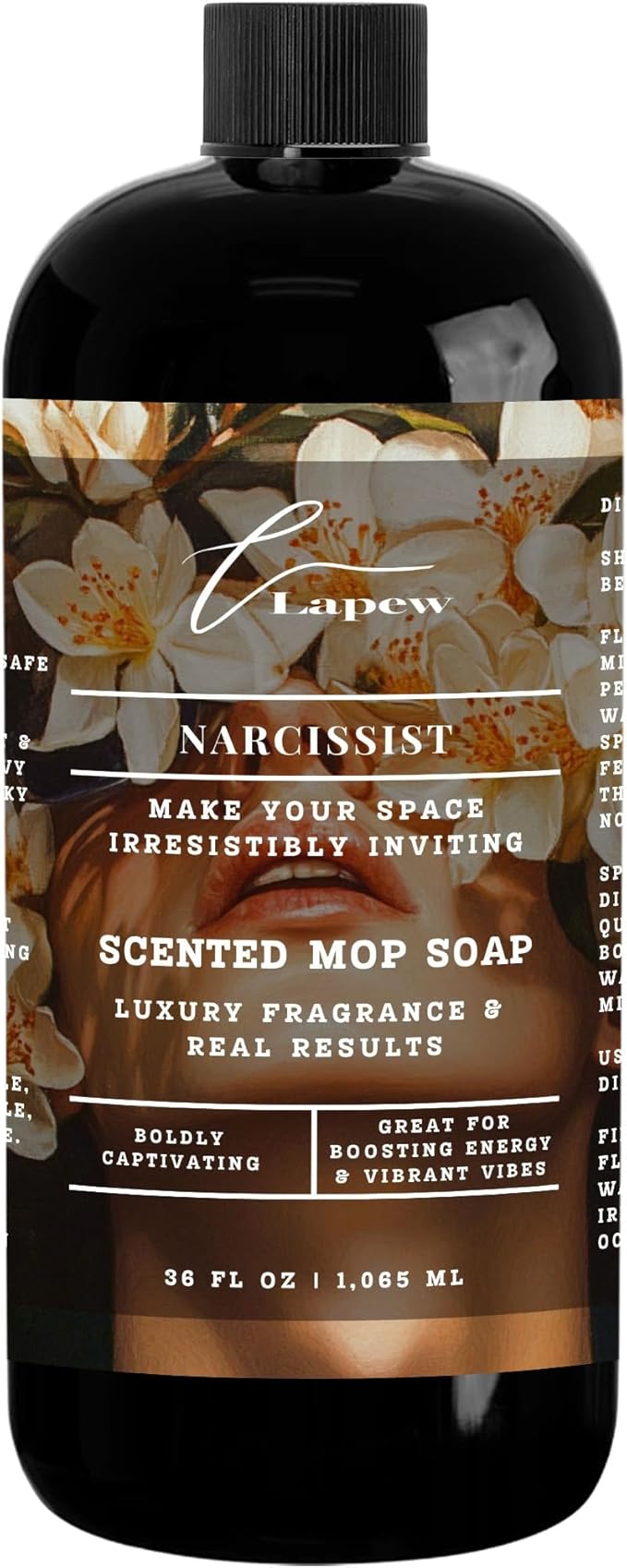 Luxury Floor Cleaner, Scented Mop Soap Concentrate | Hard Floor Cleaner for Tile, Vinyl, Laminate, LVP & Sealed Hardwood | Low-Foam, Streak-Free | 36 oz | Narcissist