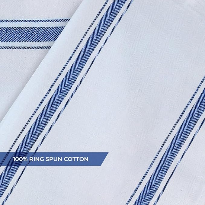 Dish Towels Set (Value Pack of 30) Size 15x25 Inch, 100% Cotton Soft & Absorbent Kitchen Towels, Tea Towels, Reusable Cleaning Cloths for Household Cleaning (Blue)