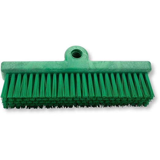SPARTA 40423EC09 Plastic Floor Scrub Brush, Wall Brush, Equipment Brush With Nonabsorbent Bristles For Industrial Kitchens, Hospitals, Commercial Cleaning, 10 Inches, Green, (Pack of 2)