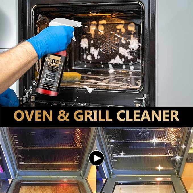 Oven and Grill Cleaner Spray, Greasy Dirt Clean Spray, Multifunctional Powerful Kitchen Degreaser Foam Cleaner, for All Kitchen Surfaces – Ovens, Grills, Frying Pans, Range Hoods, And Barbecues (1pc)