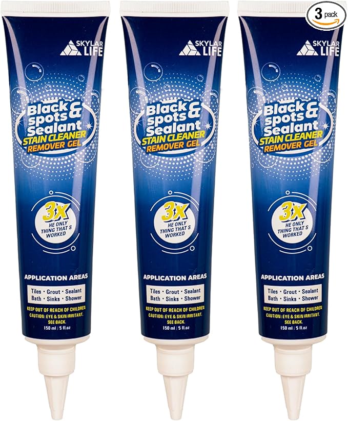 SKYLAR LIFE Black spots & Sealant Cleaner, Caulk Whitener, Black Stain Problem Solver, Best for Home Sink,Kitchen,Showers,Bathroom and Floor Tile (3-Pack)