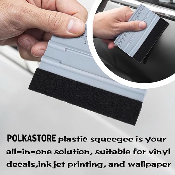 Durable Black Felt Edge Vinyl Squeegee Tool 6-Inch, Car Vinyl Film Wrapping Decal Window Tint Work, Professional Scratch Free Squeegee (Pack of 2)