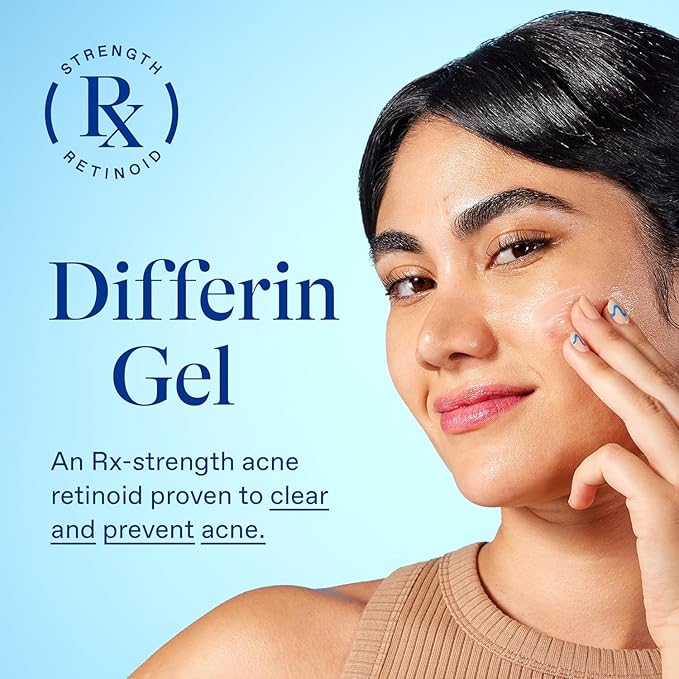 Differin Acne Treatment Gel, 180 Day Supply, Retinoid Treatment for Face with 0.1% Adapalene, Gentle Skin Care for Acne Prone Sensitive Skin, 45g Tube, Pack of 2 (Packaging May Vary)