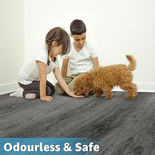 Art3d Peel and Stick Vinyl Floor Tiles 30-Pack 12 x 12 inch, Self Adhesive Waterproof Flooring Wood Planks for Kitchen, Dining Room, Bedrooms, Cover 30 Sq.Ft, Grey Oak