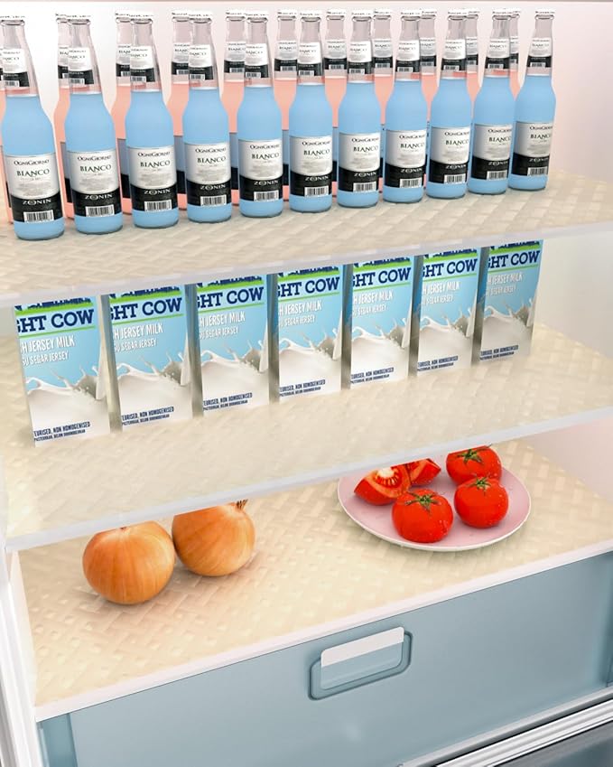 Shelf and Drawer Liner for Kitchen Cabinet, Non-Adhesive 12in x 360in Waterproof Contact Paper Refrigerator Liners Thickened Durable EVA Material Non Slip Mat for Dresser Cupboard Pantry Protector