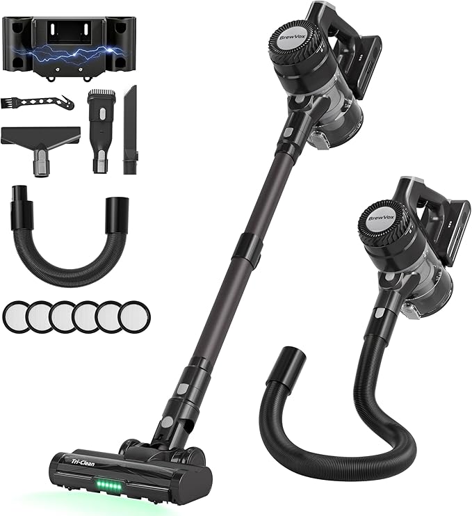 Telescopic Cordless Stick Vacuum Cleaner for Home Carpet & Pet Hair, 40kPa Powerful Suction, 450W Motor, 65 Min Runtime, 2.5H Quick Rechargeable for All Floors