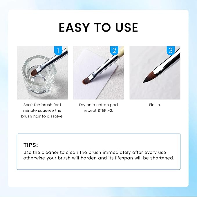 Nail Brush Cleaner 120ml Acrylic Brush Cleaner Efficient Nail Cleaner For Acrylic Powder Nails Professional Brush Cleaner For Acrylic Clean And Maintain Your Nail Brushes With Cleaning Solution