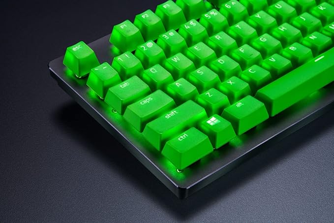 Razer Doubleshot PBT Keycap Upgrade Set for Mechanical & Optical Keyboards: Compatible with Standard 104/105 US and UK layouts - Razer Green