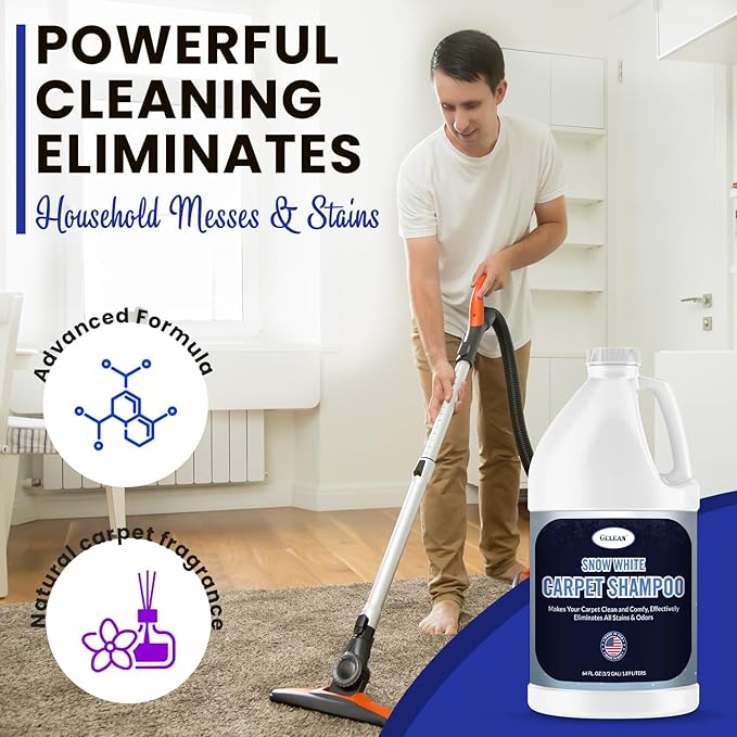 Carpet Cleaner Shampoo - MADE IN USA - 64oz Concentrate Carpet Cleaner & Deodorizer - Pet Stain And Odor Remover - Rug Extracting Shampoo carpets, Upholstery, and Machine Use - Fresh Scent (64 Fl Oz)