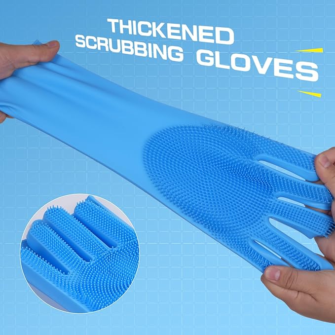 UIRWAY 3-in-1 Deluxe Swimming Pool Cleaning Kit - Includes Pool Brush Head with Detachable Side Round Ends, Small Corner Fence Brush and Gloves for Inground & Above Ground Pools Wall Cleaning(No Pole)