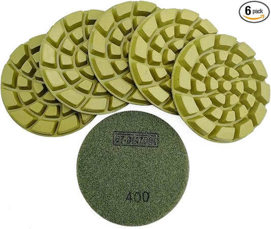 DT-DIATOOL Diamond Floor Polishing Pads Resin Bond Terrazzo Floor Diameter 4 Inch Grit 400 Pack of 6