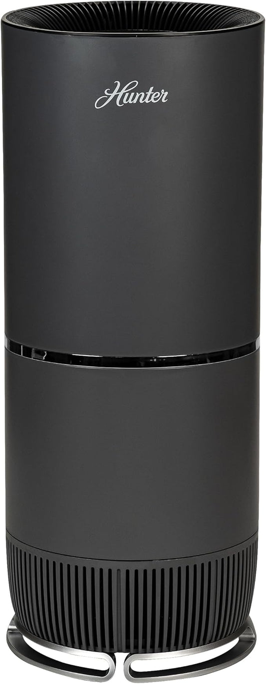 Hunter Fan Company HP670 True HEPA Air Purifier for Allergies, Removes Dust, Smoke, Mold, and Pollen, Covers up to 195 Sq. Ft., Digital Tall Tower, Graphite