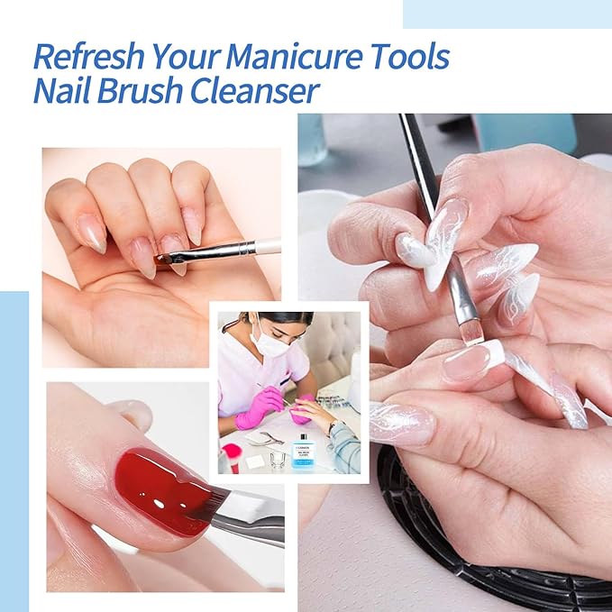 Nail Brush Cleaner - Special for Gel/Nail Art Brushes Cleaning solution & Makeup Brush Care, Must-Have for Renewal, 80ml/2.7fl.oz Nail Brush Cleaner