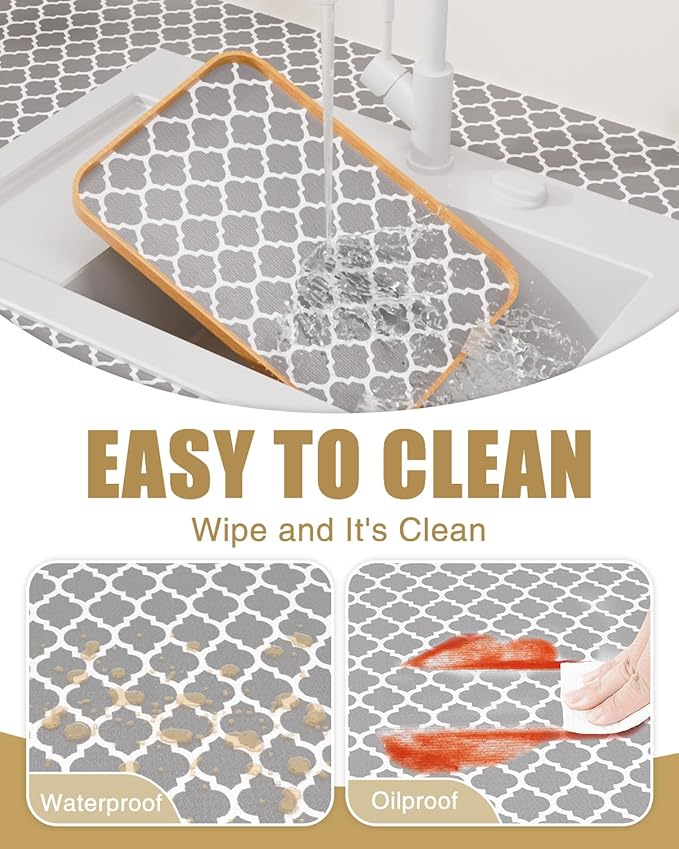 Shelf Liners for Kitchen Cabinets Non-Adhesive, Non-Slip Thickened Shelf Paper Waterproof Washable for Drawer Dresser Pantry Shelve Bathroom Protector Liner