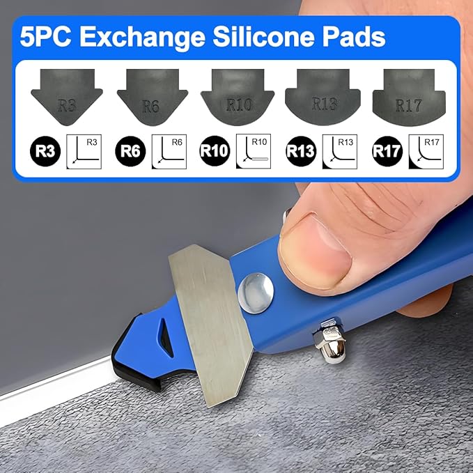 3 in 1 Caulking Tools Sets, Steel Sealant Finishing Tool for Bathroom Kitchen Tile Window Sink Joints, Caulk Remover & Grout Scraper,Wide Application for Smooth Caulking Come with a Knife