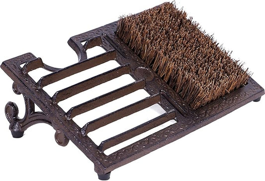 Cast Iron Boot Brush Scraper Outdoor, Heavy Duty Boot Scrubber Brush with Angled Design, Vintage Rustic Boot Scrapers with Brushes Outdoor for Outdoor, Porch, Entryway
