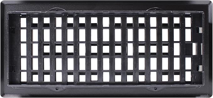 Decor Grates AJH410-BLK Oriental Floor Register, 4x10 Inches, Textured Black