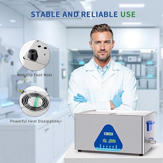 DK SONIC Ultrasonic Cleaner 22L,480W Industrial Ultrasonic Parts Cleaner with Heater&Timer, Digital Control&Basket, Multiple Functions for Motorcycle Engines,Carburetors, Chains