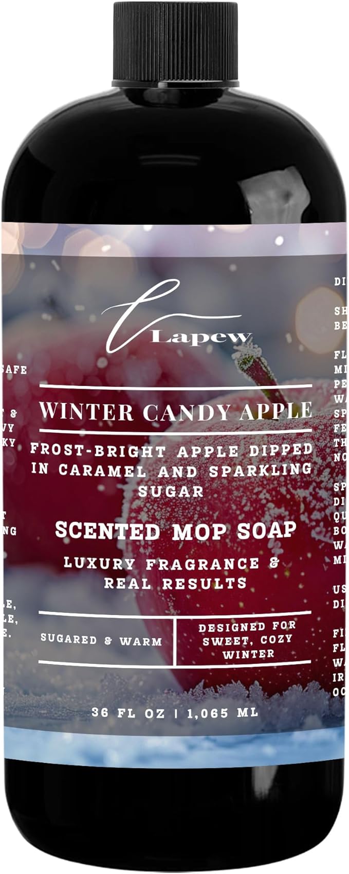 Luxury Floor Cleaner, Scented Mop Soap Concentrate | Hard Floor Cleaner for Tile, Vinyl, Laminate, LVP & Sealed Hardwood | Low-Foam, Streak-Free | 36 oz | Winter Candy Apple