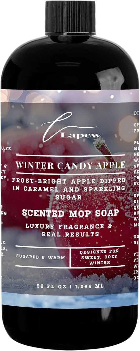 Luxury Floor Cleaner, Scented Mop Soap Concentrate | Hard Floor Cleaner for Tile, Vinyl, Laminate, LVP & Sealed Hardwood | Low-Foam, Streak-Free | 36 oz | Winter Candy Apple