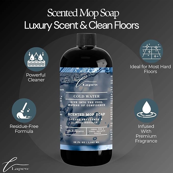 Luxury Floor Cleaner, Scented Mop Soap Concentrate | Hard Floor Cleaner for Tile, Vinyl, Laminate, LVP & Sealed Hardwood | Low-Foam, Streak-Free | 36 oz | Cold Water