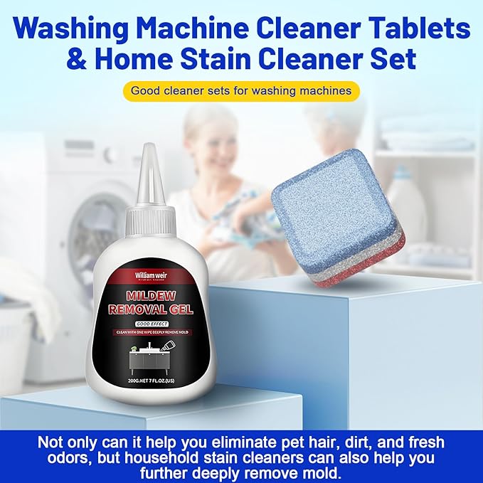 Washing Machine Cleaner -15 Pack, Formulated for Pet Owners | Compatible with HE, Top & Front Load Washer | Septic Safe | Fresh Scent | Removes Residue | Remove Stubborn Pet Hair