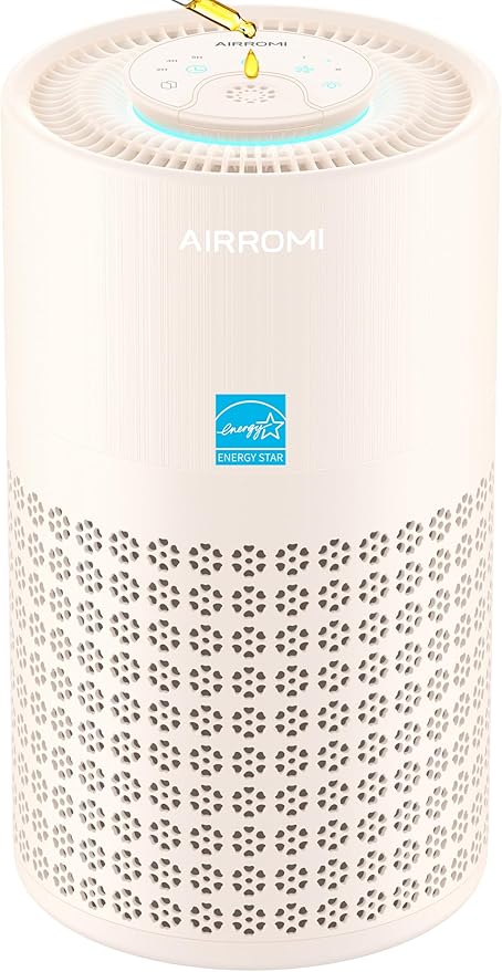 AIRROMI Air Purifier for Bedroom with A2001 Creamy Beige