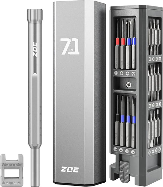 Precision screwdriver set,71 in 1 small screwdriver set with case and magnetizer,Mini magnetic screwdriver set for Tablets,PC,phones,Watches,Toys,Cameras,Eye glass repairing kit,mini tool kit