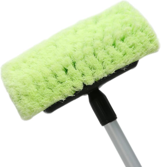 Forgrace 12" Car Wash Brush with Soft Bristle Auto RV Truck Boat Camper Car Exterior Washing Heavy Duty Tri-Level Dip Green