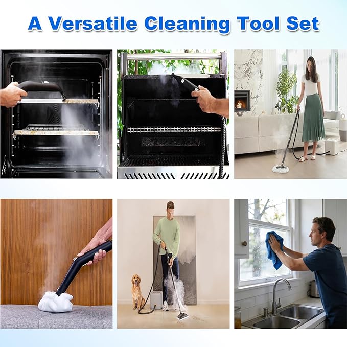 19-Piece Steam Cleaner Accessories Kit, Compatible with Dupray Steam Cleaner etc — Ideal for Deep Cleaning Floors, Grout, Soft Padding & Multiple Surfaces. Professional Multifunctional Set