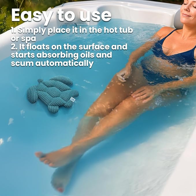 Hot Tub Scum Absorber 2-Pack for Spa & Pool – Oil Absorbing Sun Sponge & Clean Pad, Hot Tub Accessories for Adults, Scum Remover for Hot Tub Cleaner, Spa Scum Sponge for Oil, Foam
