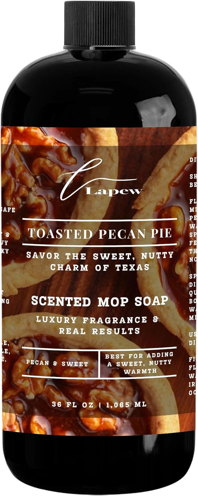Luxury Floor Cleaner, Scented Mop Soap Concentrate | Hard Floor Cleaner for Tile, Vinyl, Laminate, LVP & Sealed Hardwood | Low-Foam, Streak-Free | 36 oz | Toasted Pecan Pie