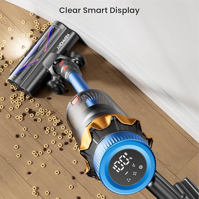 Cordless Vacuum Cleaner, 600W 50KPA 70Mins Self-Standing Vacuum Cleaners for Home,Stick Vacuum with Aromatherapy, Anti-Tangle Brush, Wall Mount Charging Vacuum for Hardwood Floor/Carpet/Pet Hair