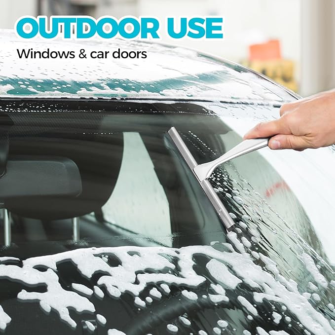 2 Pack Stainless Steel Rustproof Squeegee for Shower Glass