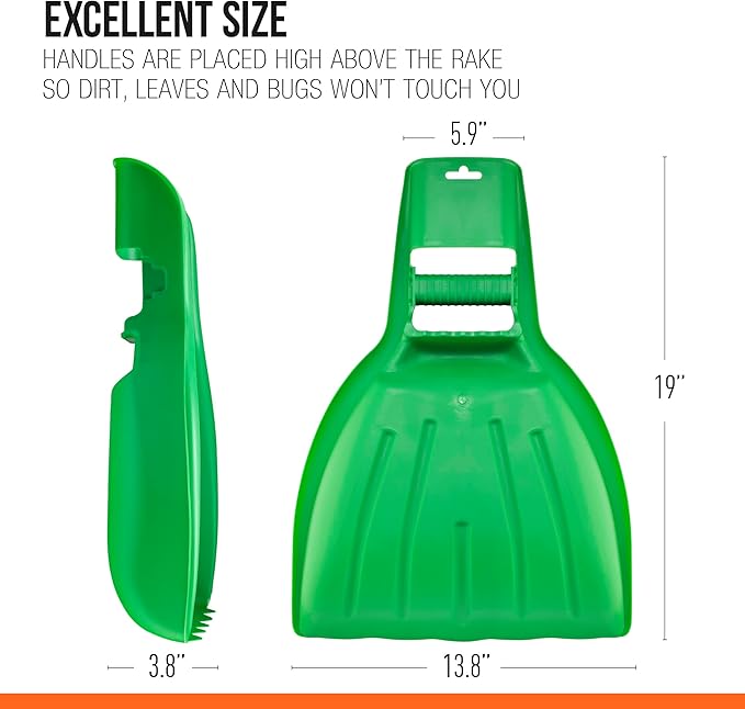 Superio Leaf Collector - 3 Pairs- Green Plastic Leaf Grabber Scoops, Gardening Hand Rake Tools for Lawn Cleaning