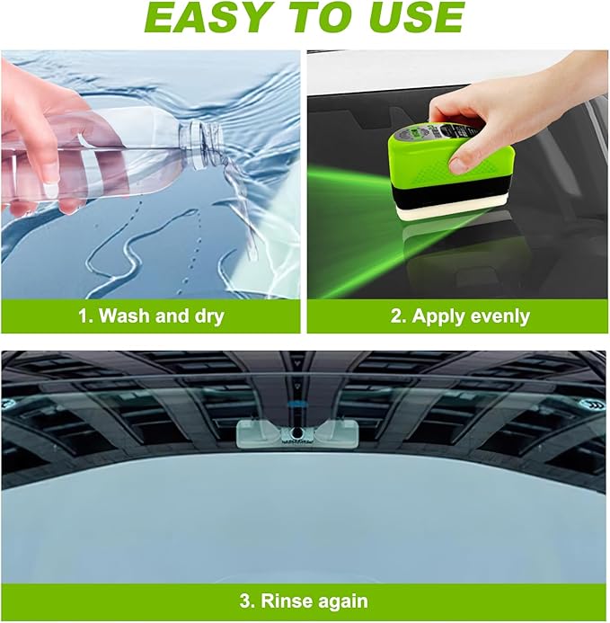 Clear Vision Glass Cleaner, Upgrade 2.0 Clearvision Car Windshield, Automotive Oil Film Cleaning Brush for Cars Windows, Car Windshield Cleaner Tool for Perfect Visibility